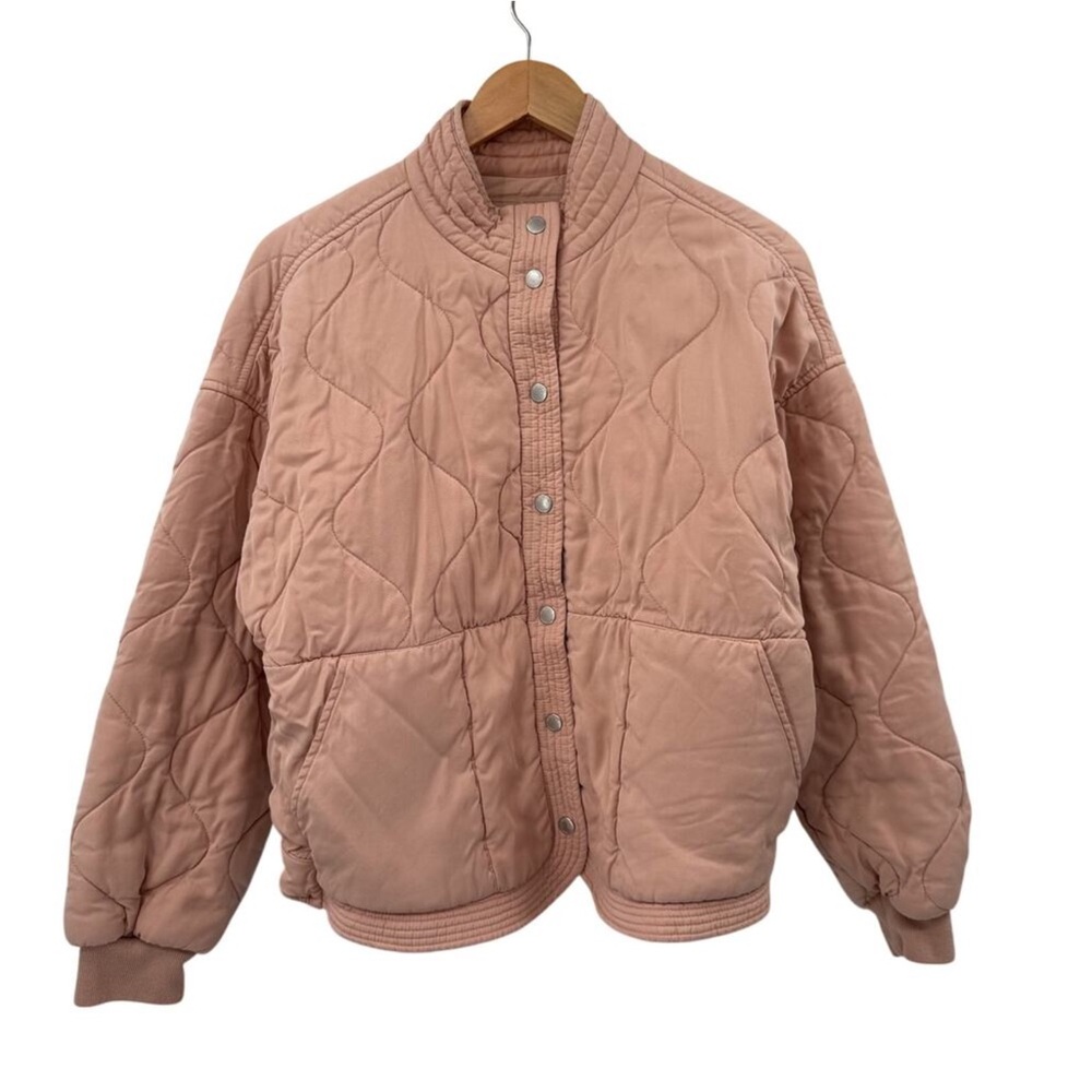 Anthro BLANK NYC Blush Pink Quilted Bomber Jacket - Picture 8 of 15